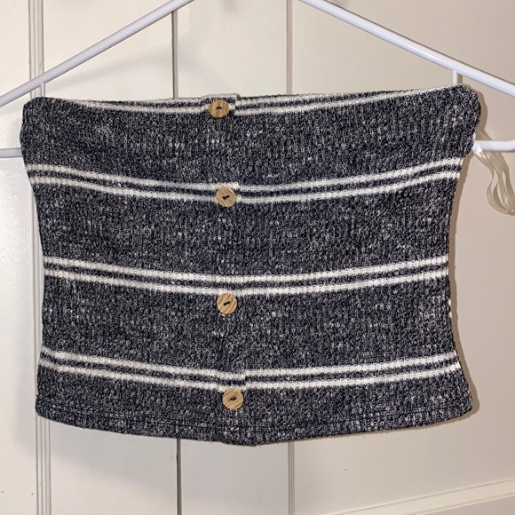 I Love It Tops - I Love It Medium Gray White Tube Top